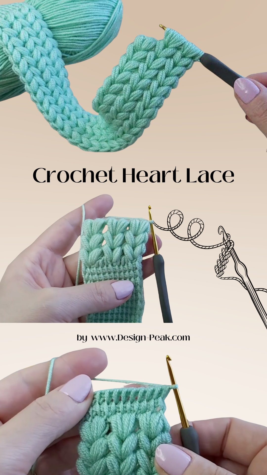 Crochet Heart Stitch Lace