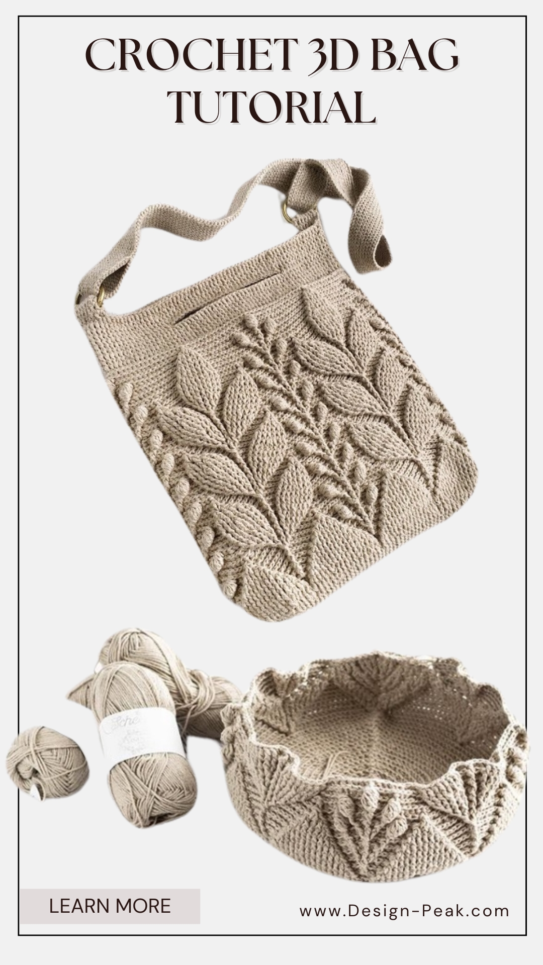 How to Crochet 3D Leaf Bag