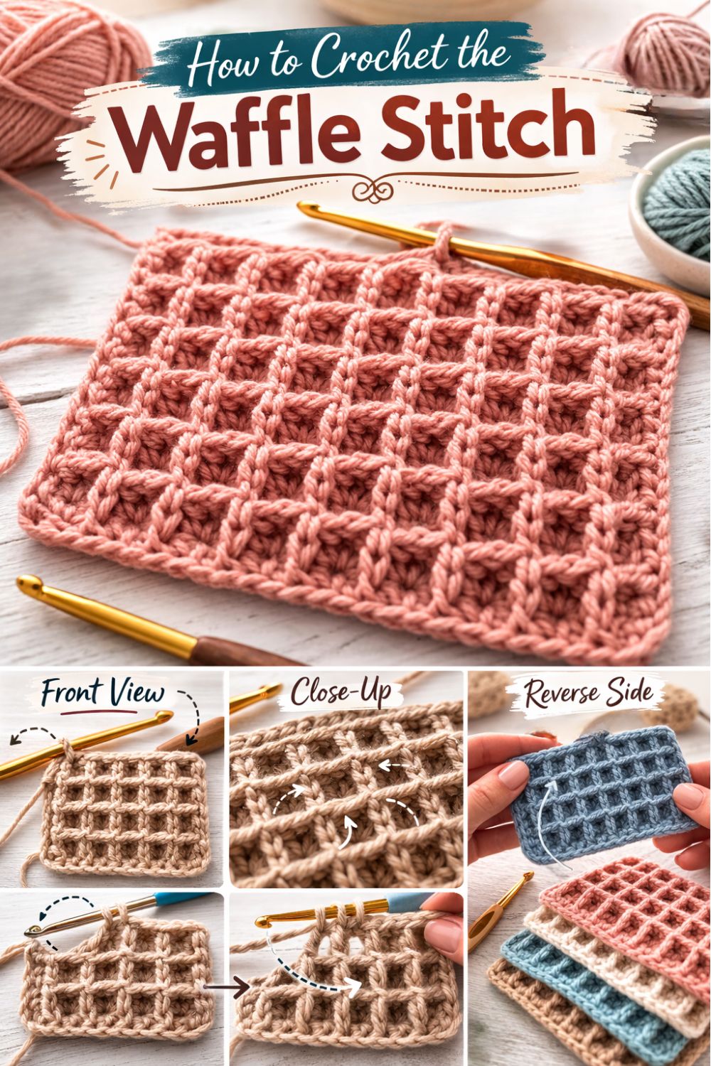 How to Crochet the Waffle Stitch (Beginner-Friendly Guide)